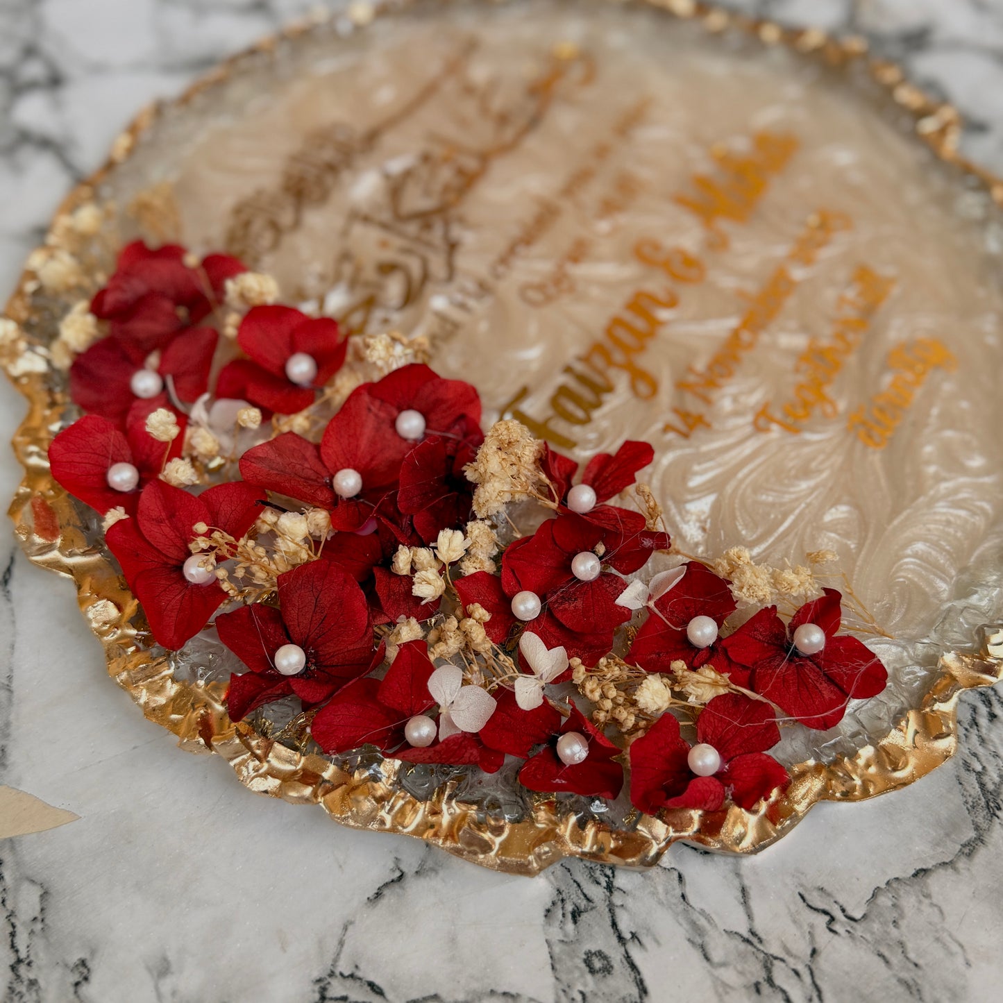 Resin Wedding Plaque | Mehroon