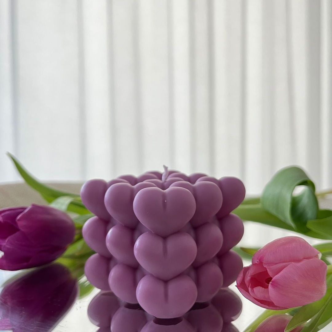 Heart Bubble Candle