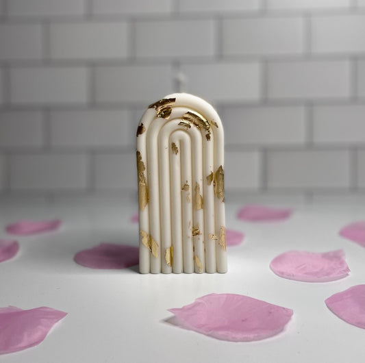 Arch Candle with Gold Leaf