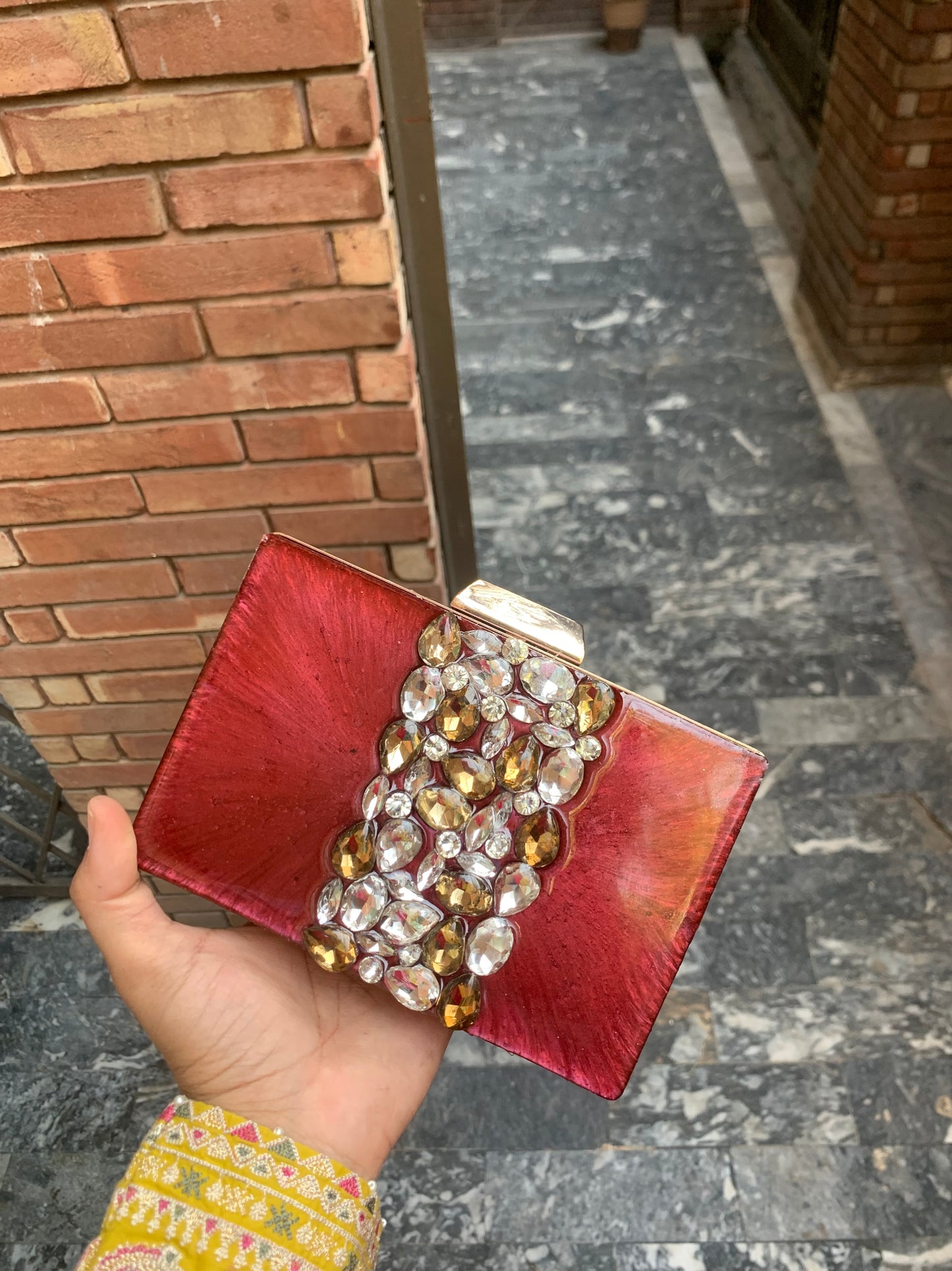 Mehroon Gemstones Clutch