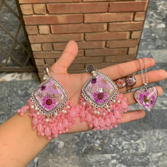 Lilac Jhumka Set