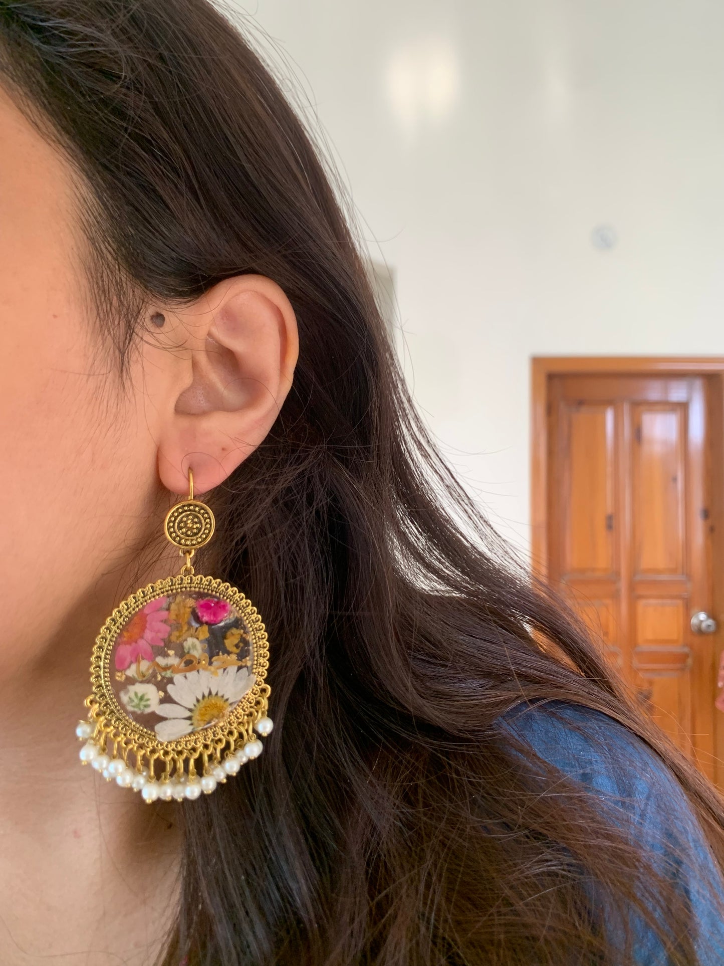 Floral Jhumka Golden