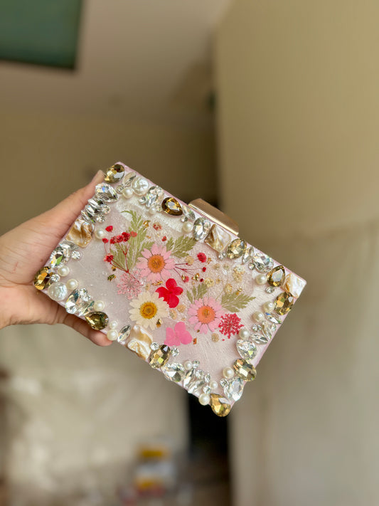 Resin Floral Clutch
