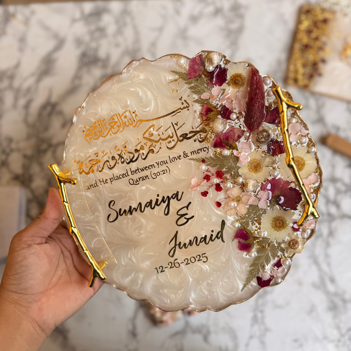 Gulab Engagement Resin Tray | ring holders