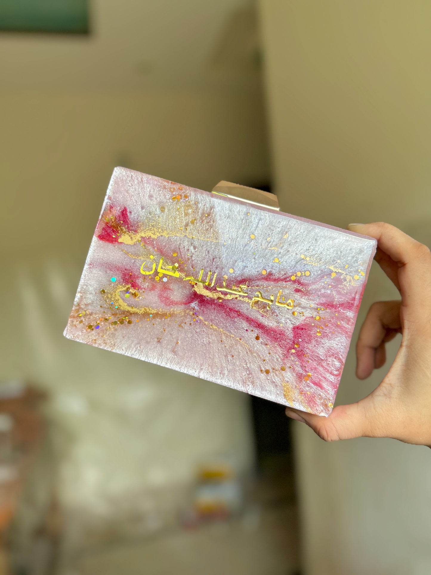 Resin Floral Clutch