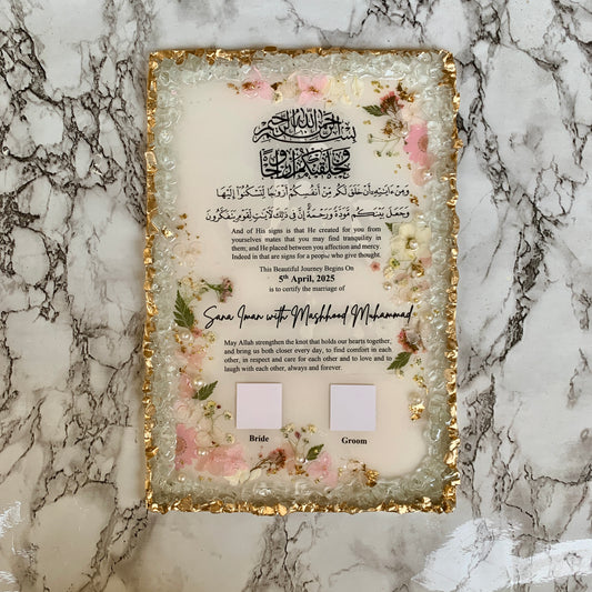 Resin Nikkah Nama | Powder Pink