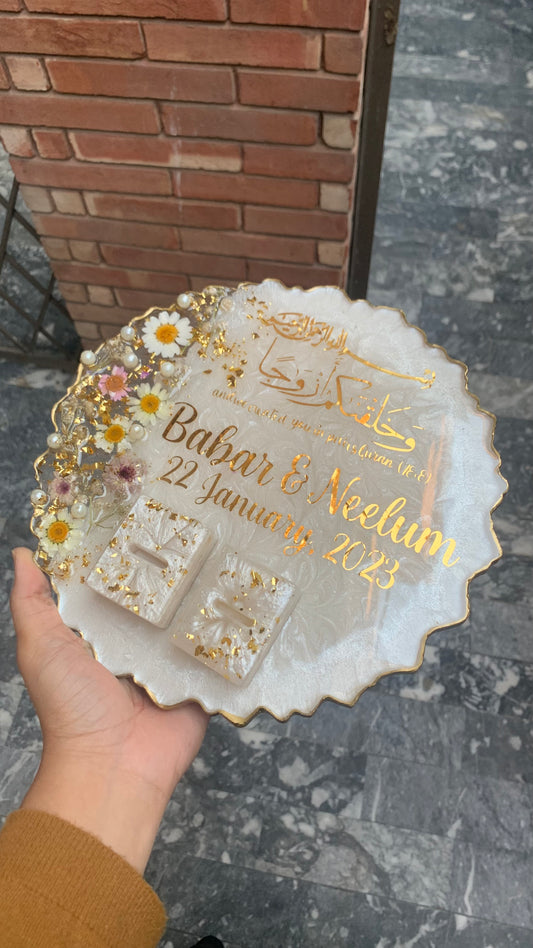 Lilac Daisy Resin Plaque
