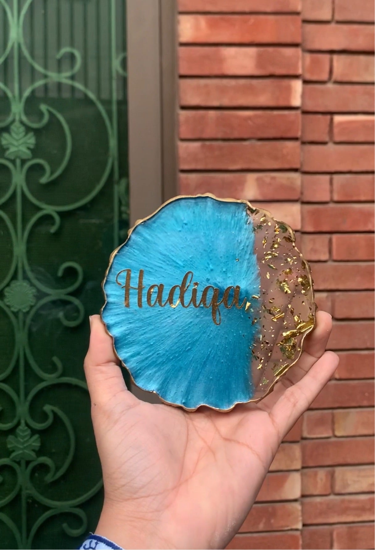 Name Coasters Resin Art by Kainaat