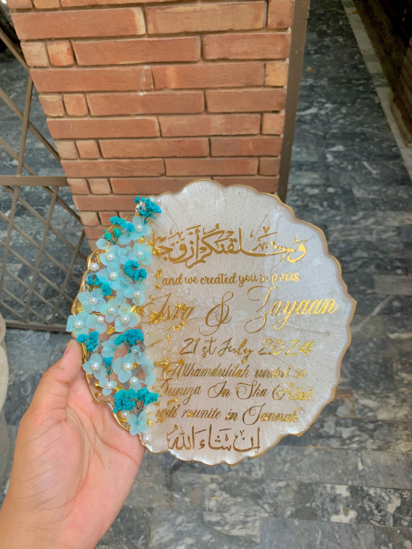 Resin Wedding Plaque