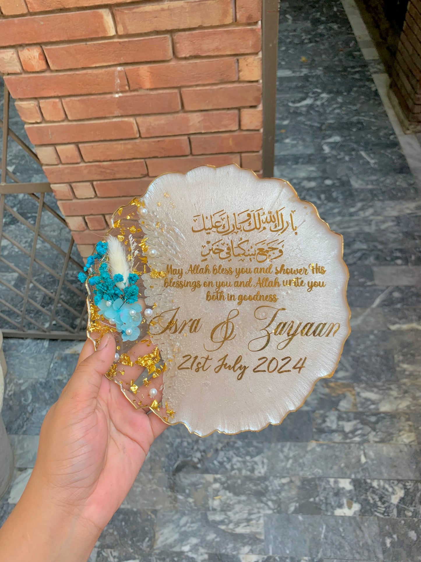 Resin Wedding Plaque (Bouquet)