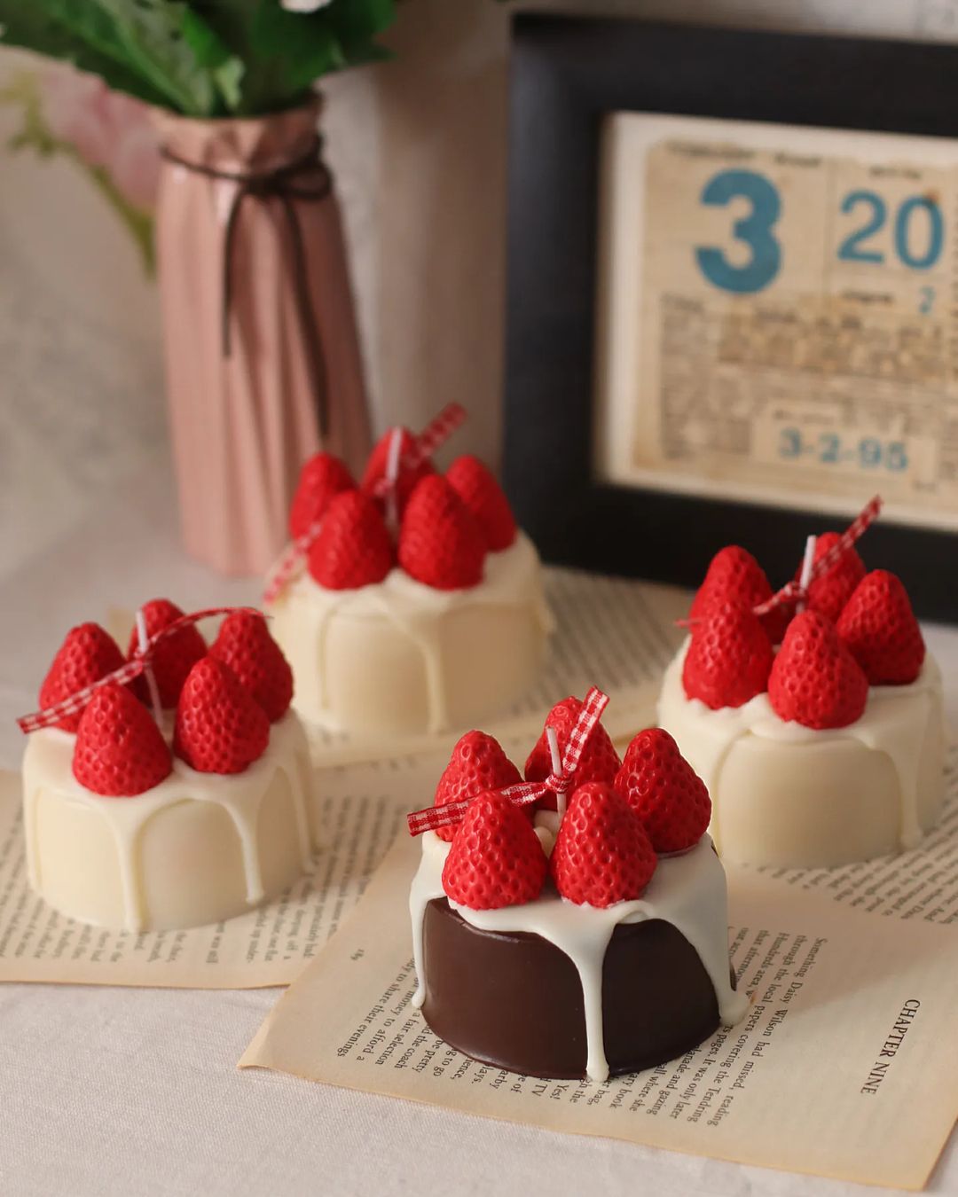 Strawberry Cake – Resin Art by Kainaat