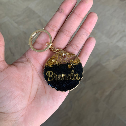 Black Name Keychains | Resin Keychains