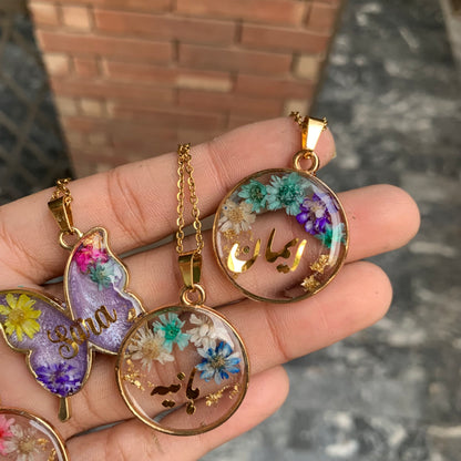 Floral Name Pendants