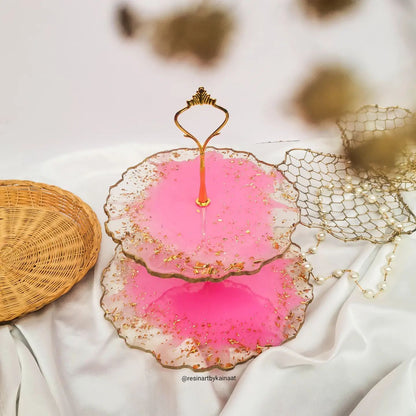 Resin Cake Stand | Rose Pink