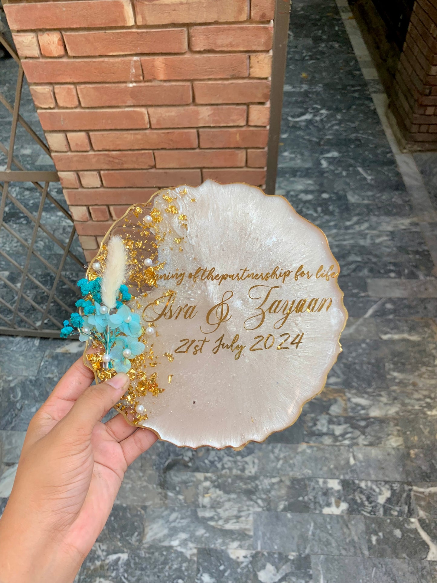 Resin Wedding Plaque (Bouquet)