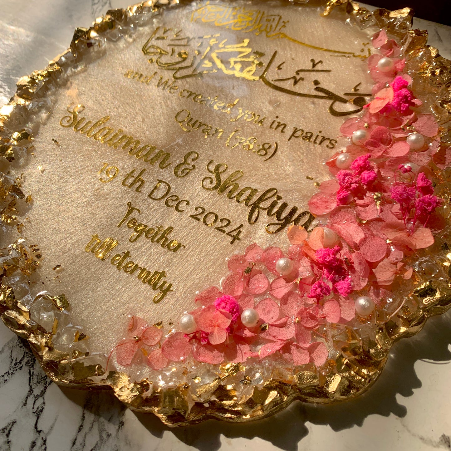 Resin Wedding Plaque