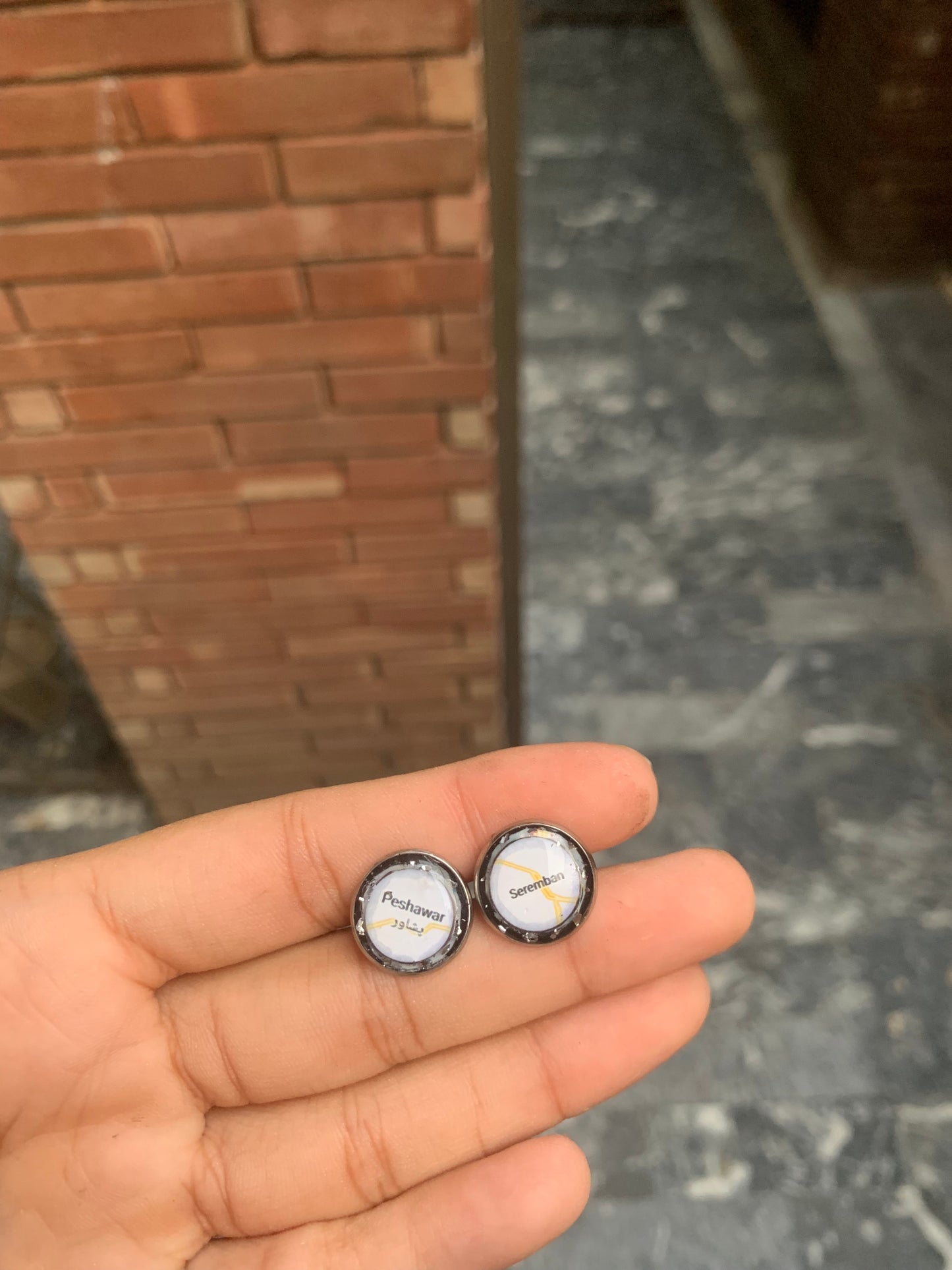 Resin Stainless Steel Cufflinks | Long Distance Relationship