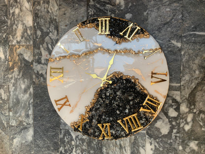 Black Geode Clock