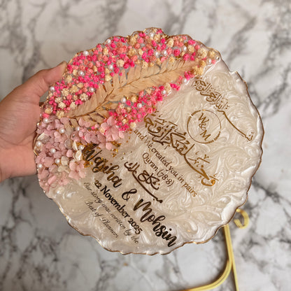Nikkah Dual Floral Resin Plaque