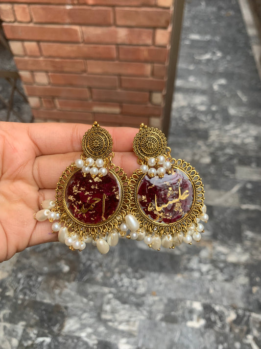 Gulab Resin Jhumka earing