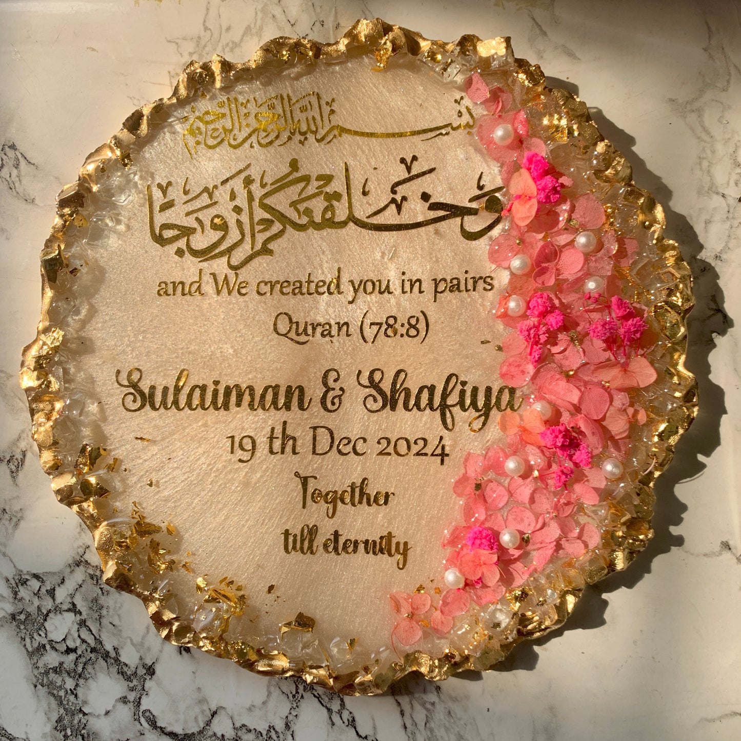 Resin Wedding Plaque