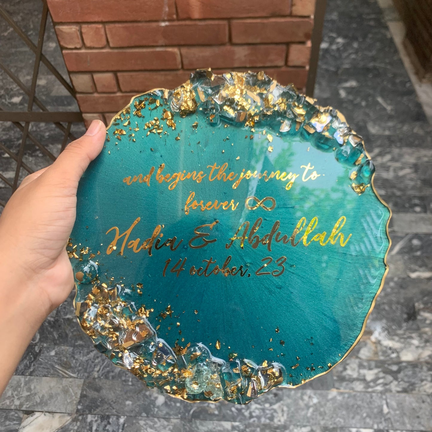 Emerald Resin Plaque