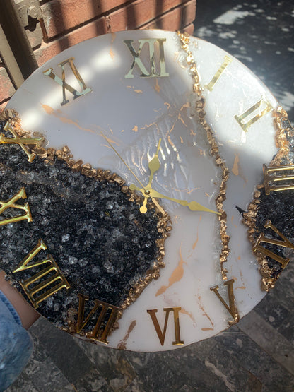 Black Geode Clock