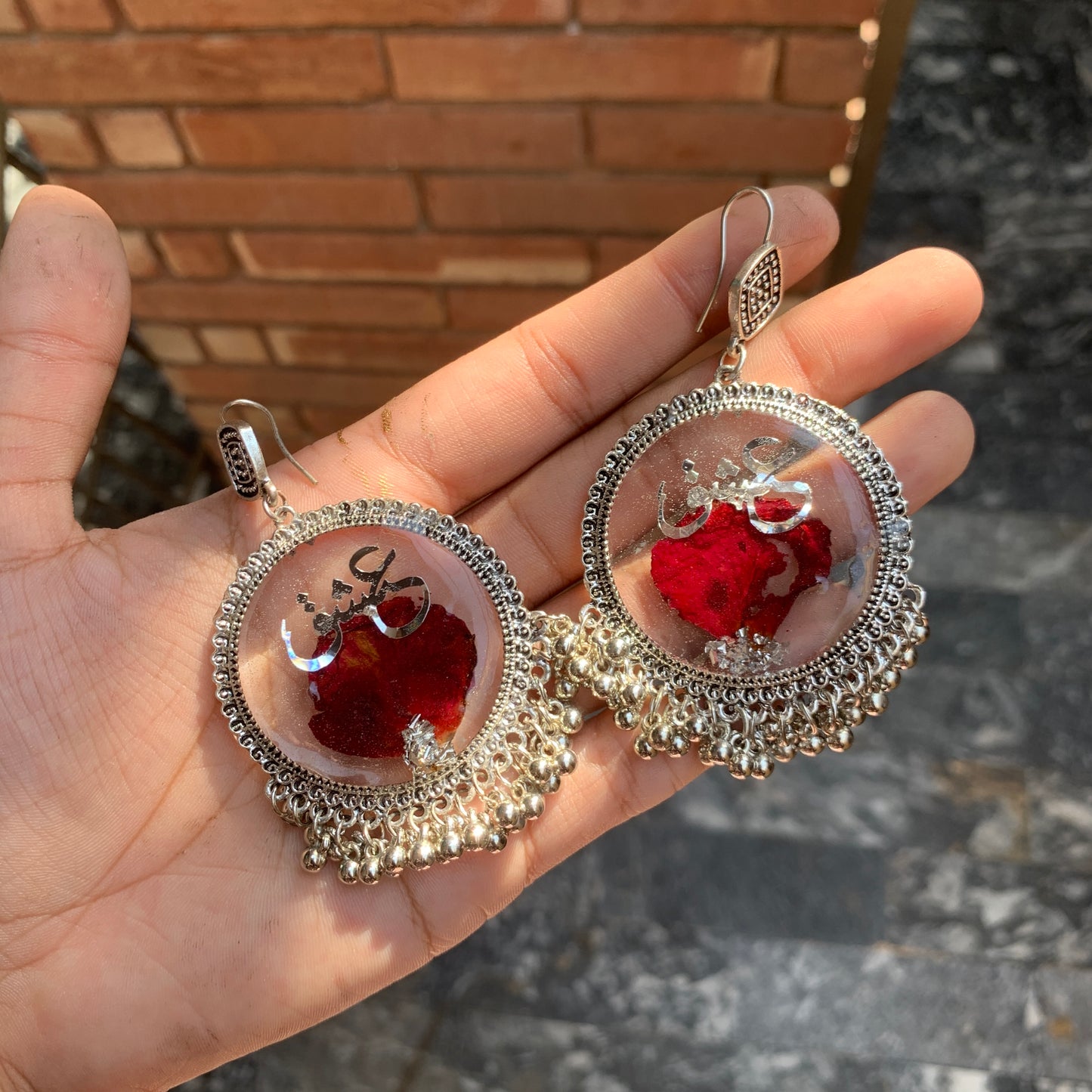 Ishq Rose Petal Jhumka