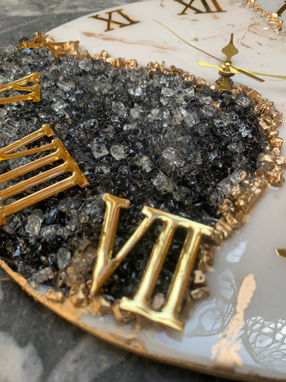 Black Geode Clock