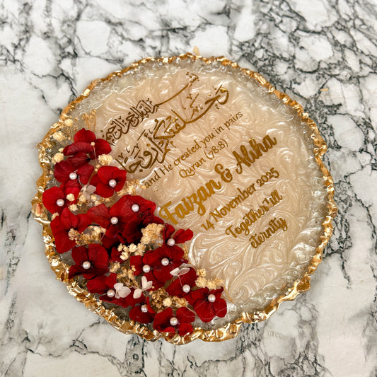 Resin Wedding Plaque | Mehroon