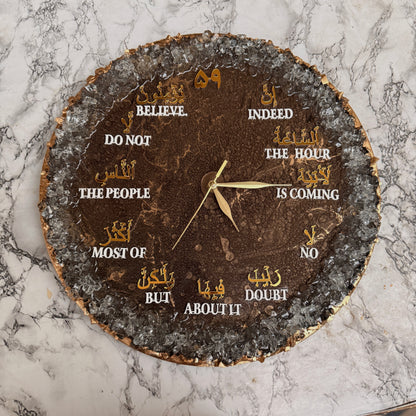 Resin Geode Clock Arabic Numbers