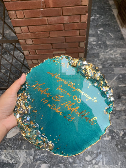 Emerald Resin Plaque