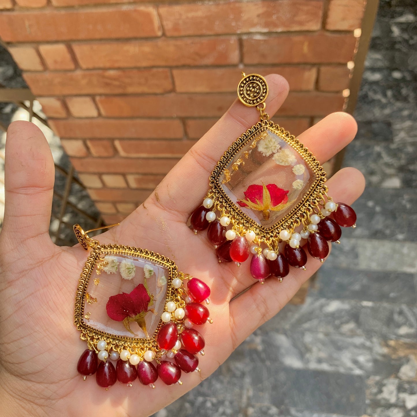 Rose Square Jhumka