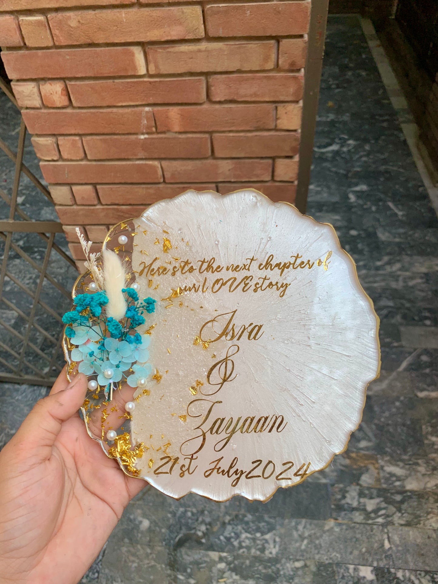 Resin Wedding Plaque (Bouquet)