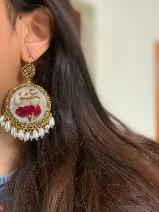 Rose White Jhumka