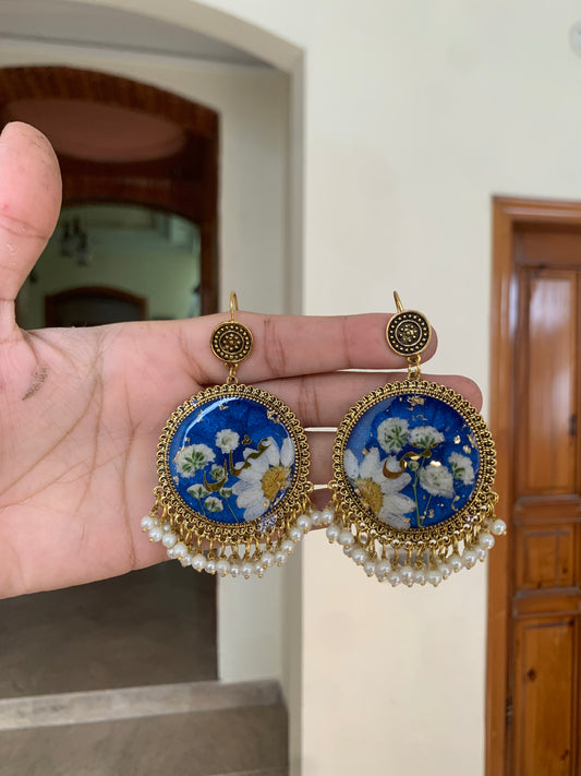 Blue Daisy Jhumka