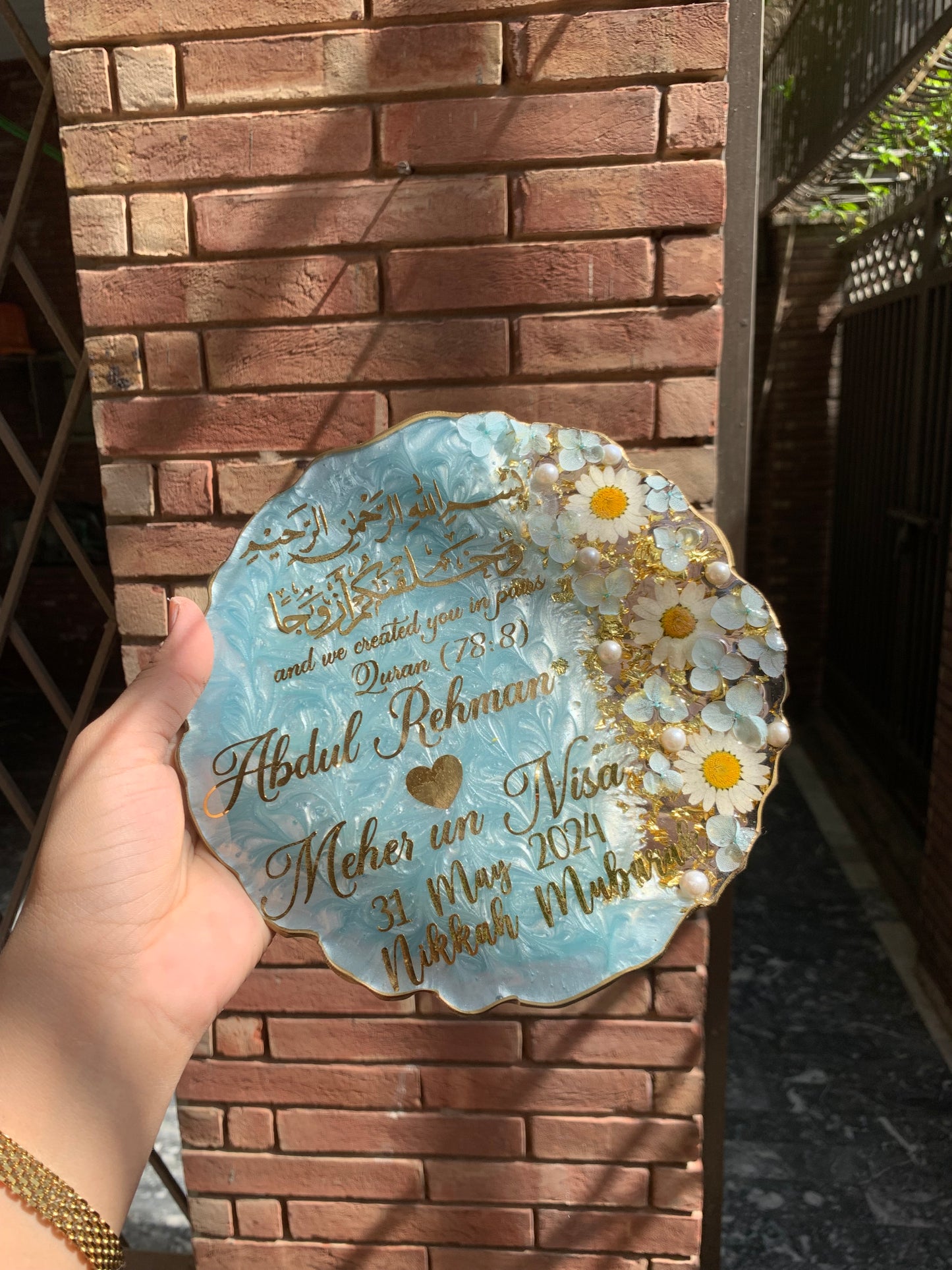 Resin Weddinhg Plaque