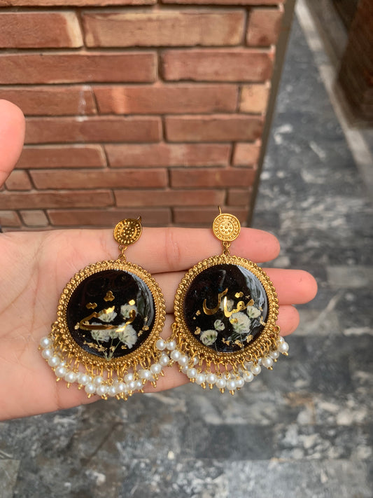 Resin Jhumka | Black