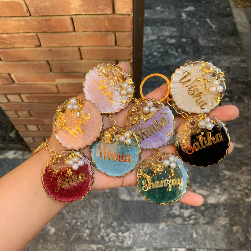 Colourful Name Keychains | Resin Keychains – Resin Art by Kainaat