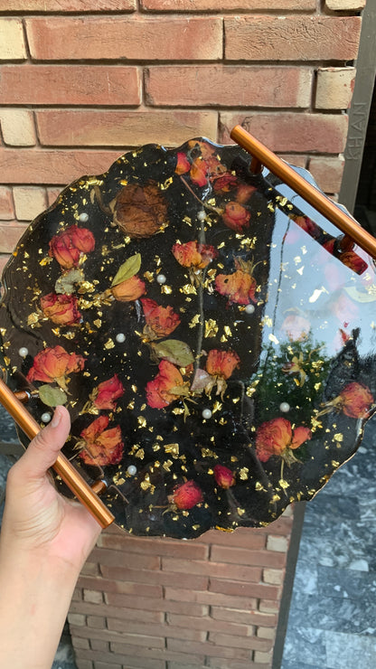 Resin Rose Tray