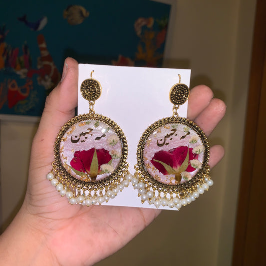 Two Colour Rose Jhumkay