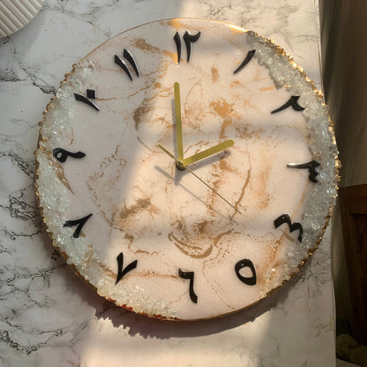 Resin Wall Clock with Arabic Numbers