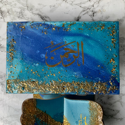 Hints of Blue Resin Rehal | Book Holder Set