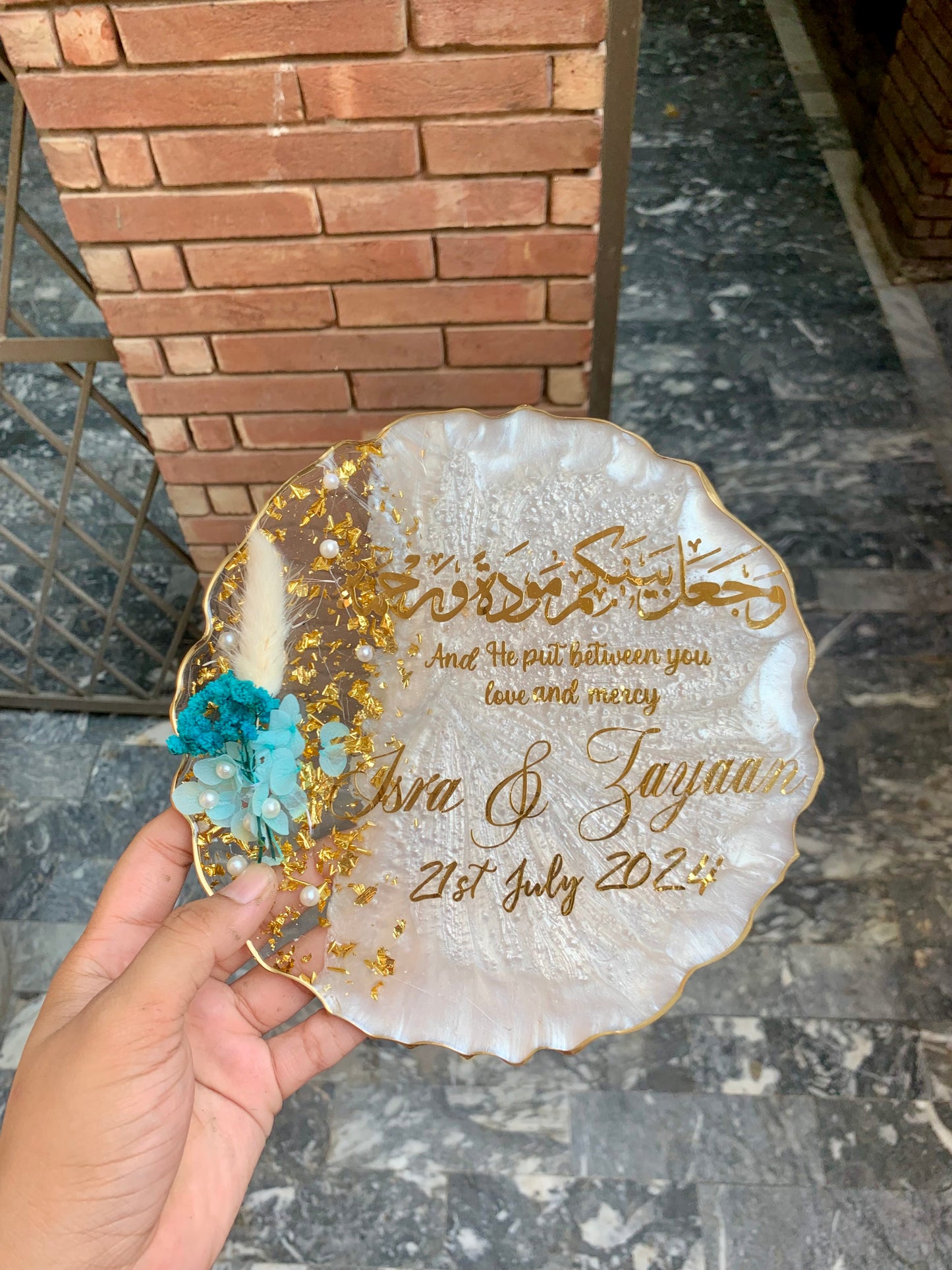 Resin Wedding Plaque (Bouquet)