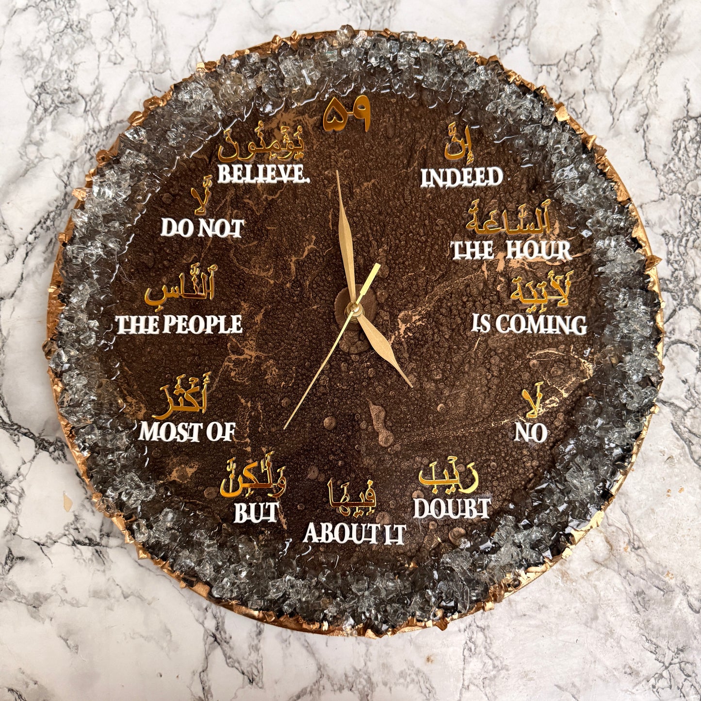 Resin Geode Clock Arabic Numbers