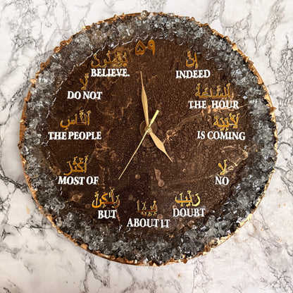 Resin Geode Clock Arabic Numbers