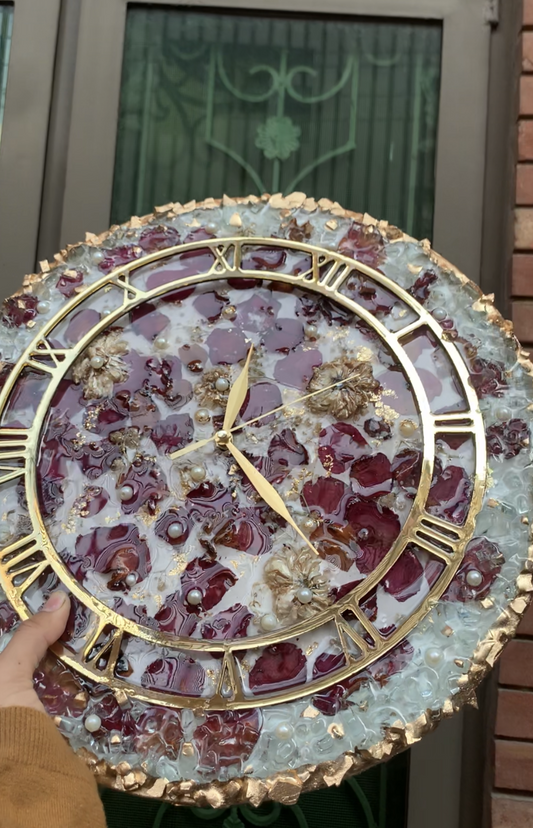 Rose Petals Clock