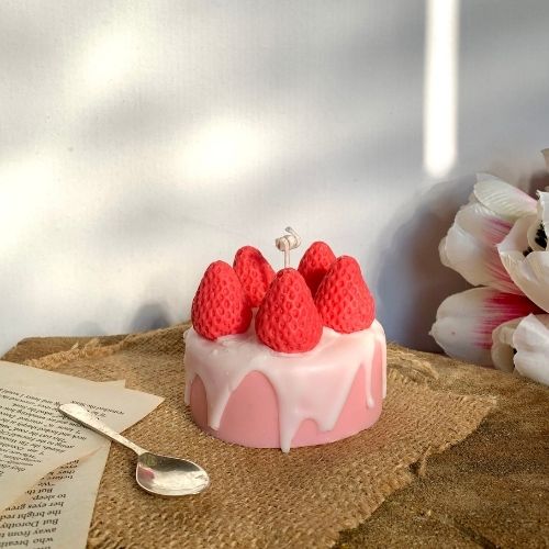 Strawberry Cake Candle