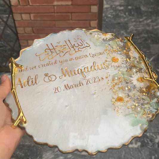 Nikkah/Engagement Plaque | 3D flowers