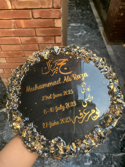 Hajj Mubarik Resin Plaque